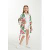 imageGirl Hawaiian Beach Luau Wrap Kimono Dress in Wispy Cereus Light BlueWhite