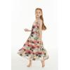 imageGirl Hawaiian Maxi Tiered Dress in SunsetNeon Sunset
