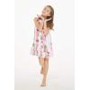 imageGirl Hawaiian Tank Ruffle Edge Dress in Pink Hibiscus VinePink Hibiscus Vine in White