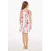 imageGirl Hawaiian Tank Ruffle Edge Dress in Pink Hibiscus VinePink Hibiscus Vine in White