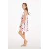 imageGirl Hawaiian Tank Ruffle Edge Dress in Pink Hibiscus VinePink Hibiscus Vine in White