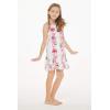 imageGirl Hawaiian Tank Ruffle Edge Dress in Pink Hibiscus VinePink Hibiscus Vine in White