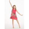 imageGirl Hawaiian Tank Ruffle Edge Dress in Pretty TropicalPretty Tropical in Hot Pink
