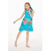 imageGirl Hawaiian Tank Ruffle Edge Dress in Pretty TropicalPretty Tropical in Turquoise