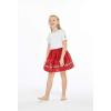 imageGirl Print Skirt with Elastic Waist in Christmas Red with FloralChristmas Red With Floral