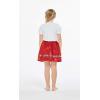 imageGirl Print Skirt with Elastic Waist in Christmas Red with FloralChristmas Red With Floral