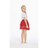 imageGirl Print Skirt with Elastic Waist in Christmas Red with FloralChristmas Red With Floral