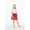 imageGirl Print Skirt with Elastic Waist in Christmas Red with FloralChristmas Red With Floral