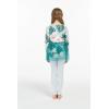imageGirls Hawaiian Luau 34 Sleeve Stretchy Tutu Top in Mint ForestMint Forest With Green Tutu