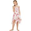 imageGirl Gypsy Uneven Bottom Hawaiian Luau Dress in Hibiscus VinePink White Hibiscus Vine