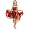 imageGirl Gypsy Uneven Bottom Hawaiian Luau Dress in Red Sunset Size 8