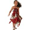 imageGirl Gypsy Uneven Bottom Hawaiian Luau Dress in Wispy Cereus BlackPineapple Garden Burgundy