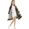 imageGirl Hawaiian Beach Luau Wrap Kimono Dress in Rafelsia CreamBlack