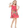 imageGirl Hawaiian Tank Ruffle Edge Dress in Pretty TropicalPretty Tropical in Hot Pink