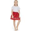 imageGirl Print Skirt with Elastic Waist in Christmas Red with FloralChristmas Red With Floral