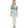 imageGirls Hawaiian Luau 34 Sleeve Stretchy Tutu Top in Mint ForestMint Forest With Light Green Tutu