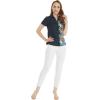 imageCouple Matching Hawaiian Luau Men and Women Shirts in Orchid Paradise NavyNavy