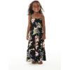 imageGirl Hawaiian Maxi Tiered Dress in Hibiscus BlueHibiscus Black