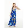imageGirl Hawaiian Maxi Tiered Dress in Hibiscus BlueHibiscus Blue