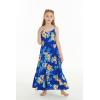imageGirl Hawaiian Maxi Tiered Dress in Hibiscus BlueHibiscus Blue