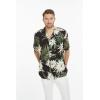 imageMatchable Family Hawaiian Luau Men Women Girl Boy Clothes in Wispy Cereus BlackMen Short Sleeve