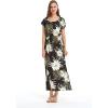 imageMatchable Family Hawaiian Luau Men Women Girl Boy Clothes in Wispy Cereus BlackWomen Cap Sleeve