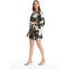 imageMatchable Family Hawaiian Luau Men Women Girl Boy Clothes in Wispy Cereus BlackWomen Kimono Cardigan