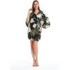 imageMatchable Family Hawaiian Luau Men Women Girl Boy Clothes in Wispy Cereus BlackWomen Kimono Cardigan