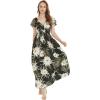 imageMatchable Family Hawaiian Luau Men Women Girl Boy Clothes in Wispy Cereus BlackWomen Maxi Rahee