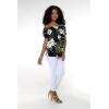 imageMatchable Family Hawaiian Luau Men Women Girl Boy Clothes in Wispy Cereus BlackWomen Offshoulder Ruffle Top