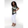 imageMatchable Family Hawaiian Luau Men Women Girl Boy Clothes in Wispy Cereus BlackWomen Offshoulder Ruffle Top