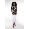 imageMatchable Family Hawaiian Luau Men Women Girl Boy Clothes in Wispy Cereus BlackWomen Offshoulder Ruffle Top