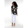 imageMatchable Family Hawaiian Luau Men Women Girl Boy Clothes in Wispy Cereus BlackWomen Offshoulder Ruffle Top