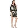 imageMatchable Family Hawaiian Luau Men Women Girl Boy Clothes in Wispy Cereus BlackWomen Short Poncho