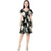 imageMatchable Family Hawaiian Luau Men Women Girl Boy Clothes in Wispy Cereus BlackWomen Short Rahee