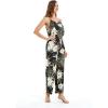 imageMatchable Family Hawaiian Luau Men Women Girl Boy Clothes in Wispy Cereus BlackWomen V Neck Jumpsuit