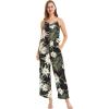 imageMatchable Family Hawaiian Luau Men Women Girl Boy Clothes in Wispy Cereus BlackWomen V Neck Jumpsuit