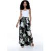 imageMatchable Family Hawaiian Luau Men Women Girl Boy Clothes in Wispy Cereus BlackWomen Wide Leg Pants