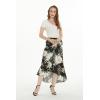 imageMatchable Family Hawaiian Luau Men Women Girl Boy Clothes in Wispy Cereus BlackWomen Wrap Ruffle Skirt