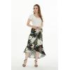 imageMatchable Family Hawaiian Luau Men Women Girl Boy Clothes in Wispy Cereus BlackWomen Wrap Ruffle Skirt