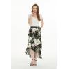 imageMatchable Family Hawaiian Luau Men Women Girl Boy Clothes in Wispy Cereus BlackWomen Wrap Ruffle Skirt