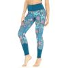 imageWomens Athletic Sportswear Leggings Pants in Floral PatternsCrayon Palms Green