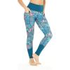 imageWomens Athletic Sportswear Leggings Pants in Floral PatternsCrayon Palms Green