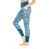 imageWomens Athletic Sportswear Leggings Pants in Floral PatternsCrayon Palms Green