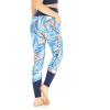 imageWomens Athletic Sportswear Leggings Pants in Floral PatternsFirebird Blue White