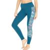 imageWomens Athletic Sportswear Leggings Pants in Side Floral with Matching Solid PatternsGreen With Side Crayon Palms Green