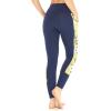imageWomens Athletic Sportswear Leggings Pants in Side Floral with Matching Solid PatternsNavy With Side Garden Poppy Yellow