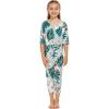 imageGirl Hawaiian Half Sleeve Stretchy Jumpsuit Romper in Mint ForestMint Forest