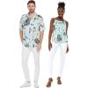 imageMatchable Couple Hawaiian Luau Shirt or Spaghetti Strap Top in Wispy Cereus Light BlueWomen Wispy Cereus Light Blue