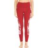 imageWomens Athletic Sportswear Leggings Pants in Side Floral with Matching Solid PatternsRed With Side Lotus and Orchid Red
